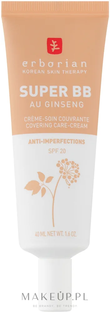 BB крем для лица Erborian Super BB Ginseng, с женьшенем, SPF 20, 40 мл, оттенок Clair