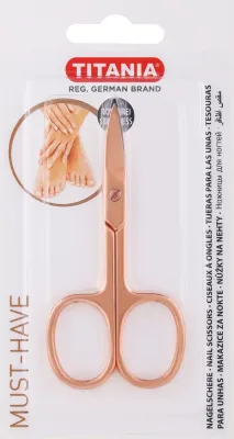 Ножницы для ногтей Titania Rose Gold 1091/5RGN B цвета розового золота, из стали Inox, 9 см
