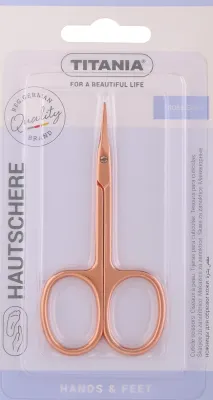 Ножницы для кутикулы Titania Rose Gold 1091/5RGH B маникюрные, с регулировочным винтом, 9 см