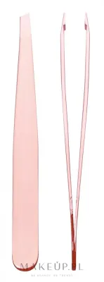 Пинцет для бровей Titania Rose Gold 1091/75RGB B со скошенными кончиками, в блистере, 9,5 см
