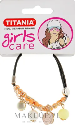 Резинка для волос Titania Girls Care «Цветок и шарики», чёрная, диаметр 5 см, 1 шт