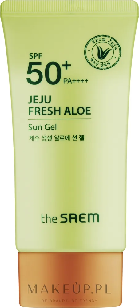 The Saem Jeju Fresh Aloe Sun Gel солнцезащитный гель-крем для лица с алоэ SPF50+ PA++++ для чувствительной кожи 50 г