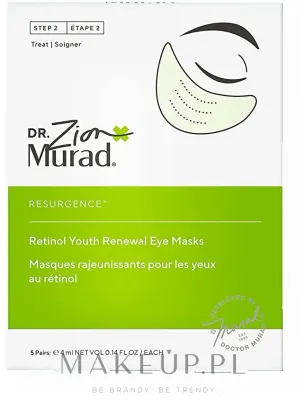 Маска для кожи вокруг глаз Murad Resurgence Retinol Youth Renewal Eye Mask, с ретинолом, на биоцеллюлозной основе