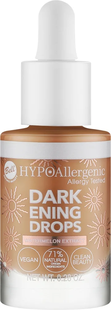 Капли для затемнения тонального средства Bell Hypoallergenic Darkening Drops гипоаллергенные, 8 г
