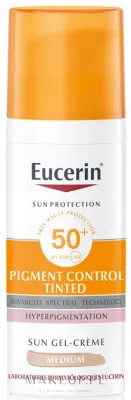Крем-гель солнцезащитный для лица Eucerin Sun Protection Pigment Control Tinted тонирующий, против пигментации, SPF 50+, 50 мл