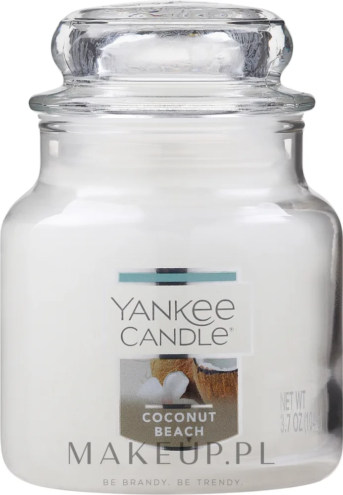 Свеча ароматическая Yankee Candle Coconut Beach в банке, кокос, ананас и таитянская ваниль, 104 г