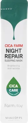 FarmStay Cica Farm Night Repair Sleeping Mask маска для лица ночная с центеллой азиатской 20 x 4 мл, успокаивающая маска для проблемной кожи