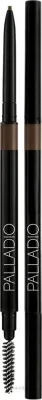 Карандаш для бровей Palladio Brow Definer Micro Pencil ультратонкий, выкручивающийся, со щёточкой, 0,045 г
