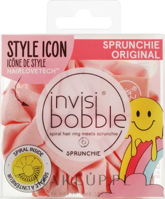 Резинка-скранчи для волос Invisibobble Sprunchie Single Retro Dreamin Paint No Mountain High с пружиной внутри, мягкий розовый, 1 шт