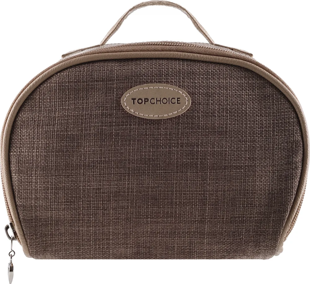 Косметичка Top Choice Nature Tones 99267 хлопок бежевая молния 19х14х7 см