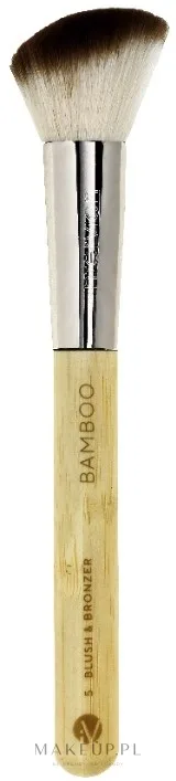 Скошенная кисть для румян и бронзера Inter-Vion Bamboo с бамбуковой рукояткой