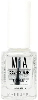 Mia Cosmetics Paris Mia Cosmetics Triple 5 - Средство для укрепления ногтей Mia Cosmetics Triple 5 восстанавливающее, с витаминами, 11 мл