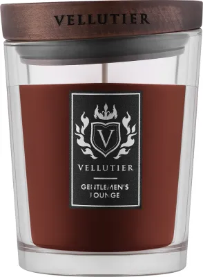 Vellutier Gentlemens Lounge / Свеча в стекле, бергамот, лаванда и кожа, 225 г