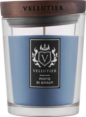 Vellutier Porto di Amalfi / Свеча в стекле, лимон, тимьян и кожа, 225 г