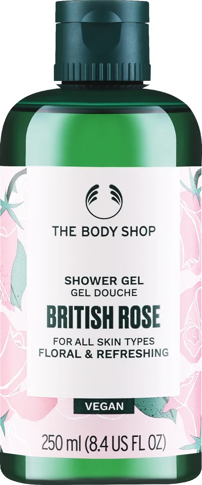 Гель для душа The Body Shop British Rose Vegan с британской розой, 250 мл