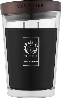 Vellutier Endless Night / Свеча в стекле, амбра, ваниль и сандал, 515 г