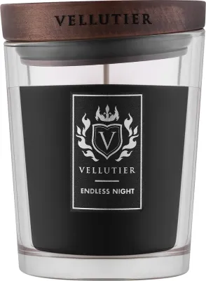 Vellutier Endless Night / Свеча в стекле, амбра, ваниль и сандал, 225 г