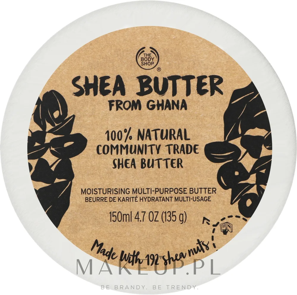 The Body Shop Shea масло ши для лица, волос и тела From Ghana Shea Butter, универсальный баттер для сухой кожи и кончиков волос, 150 мл