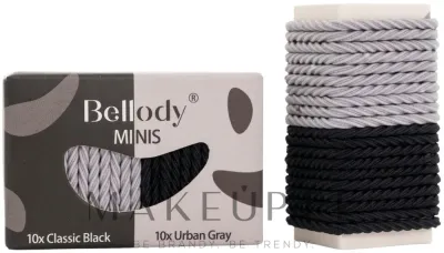 Резинки для волос Bellody Minis Hair Ties мини, волнистая структура, чёрные и серые, 20 шт