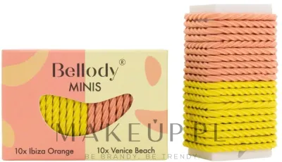 Мини-резинки для волос Bellody Minis оранжево-жёлтые, смешанный набор, 20 шт