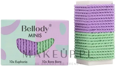 Мини-резинки для волос Bellody Minis мятно-фиолетовые, смешанный набор, 20 шт