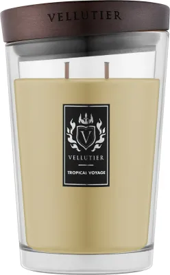 Vellutier Tropical Voyage / Свеча в стекле, тропические фрукты и цветы, 515 г