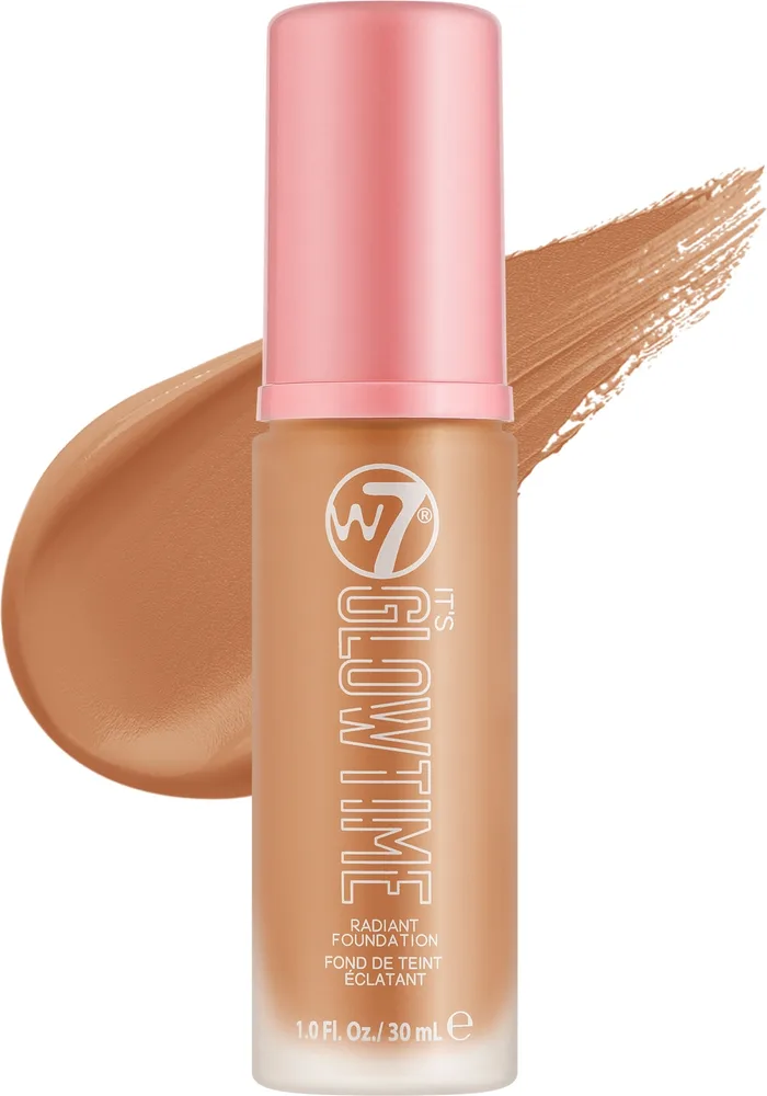 Тональная основа W7 Foundation It's Glow Time сияющая увлажняющая, 30 мл, оттенок Amber Glow