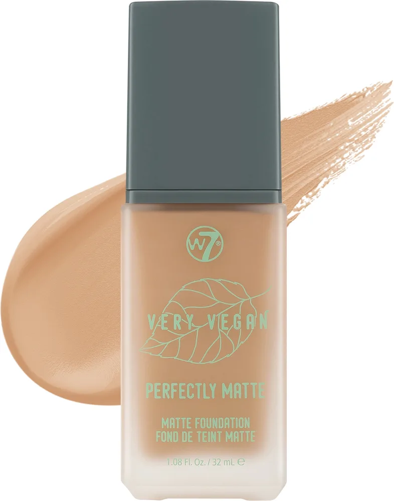Тональная основа W7 Very Vegan Make-up base Perfectly Matte матирующая веганская, 32 мл, оттенок Fresh Beige