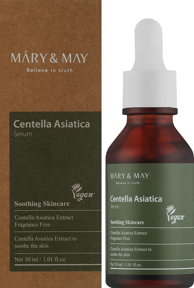 Успокаивающая сыворотка для лица Mary & May Centella Asiatica с 95% центеллы для чувствительной кожи