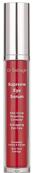 Сыворотка для кожи вокруг глаз Dr Sebagh Supreme Eye Serum против теней и мешков под глазами, с роликовым аппликатором