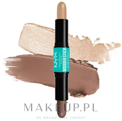 NYX Professional Makeup Kredka do konturowania 2 w 1 - Бронзер для лица NYX Wonder Stick Dual Face Highlight & Contour, оттенок 01 - Fair