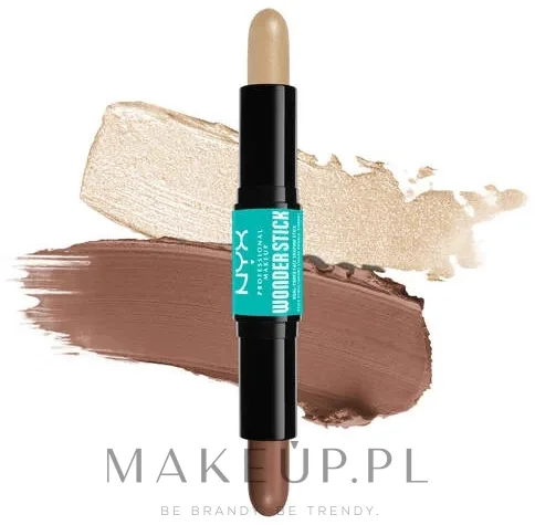 NYX Professional Makeup Kredka do konturowania 2 w 1 - Бронзер для лица NYX Wonder Stick Dual Face Highlight & Contour, оттенок 02 - Universal Light