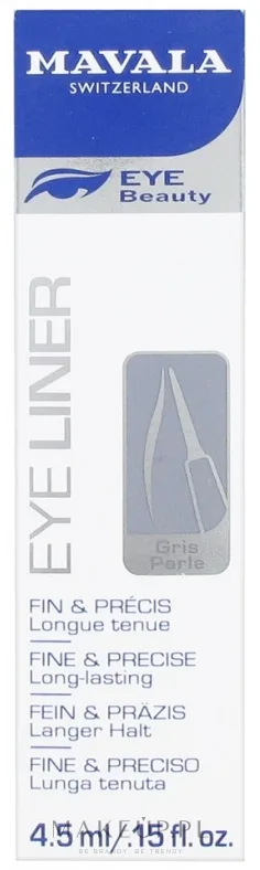 Подводка для глаз Mavala Eye-Lite Eye Liner жидкая, с полуматовым финишем, 4,5 мл, оттенок Pearly Grey