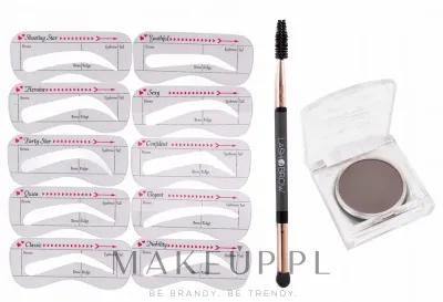 Набор для бровей Lash Brow Stamp Brows тени для бровей 2 г кисть-спонж и трафареты 10 форм
