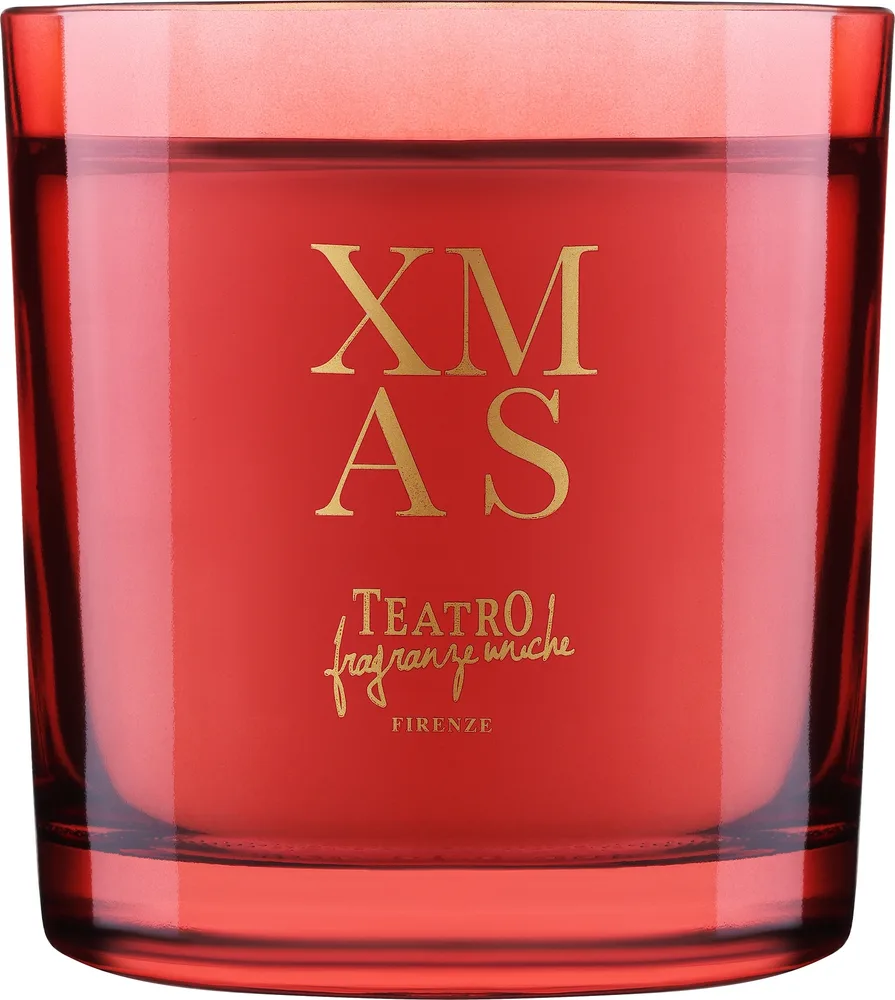 Teatro Fragranze Uniche Xmas / Свеча в стекле, пряный сладкий рождественский аромат, 180 г