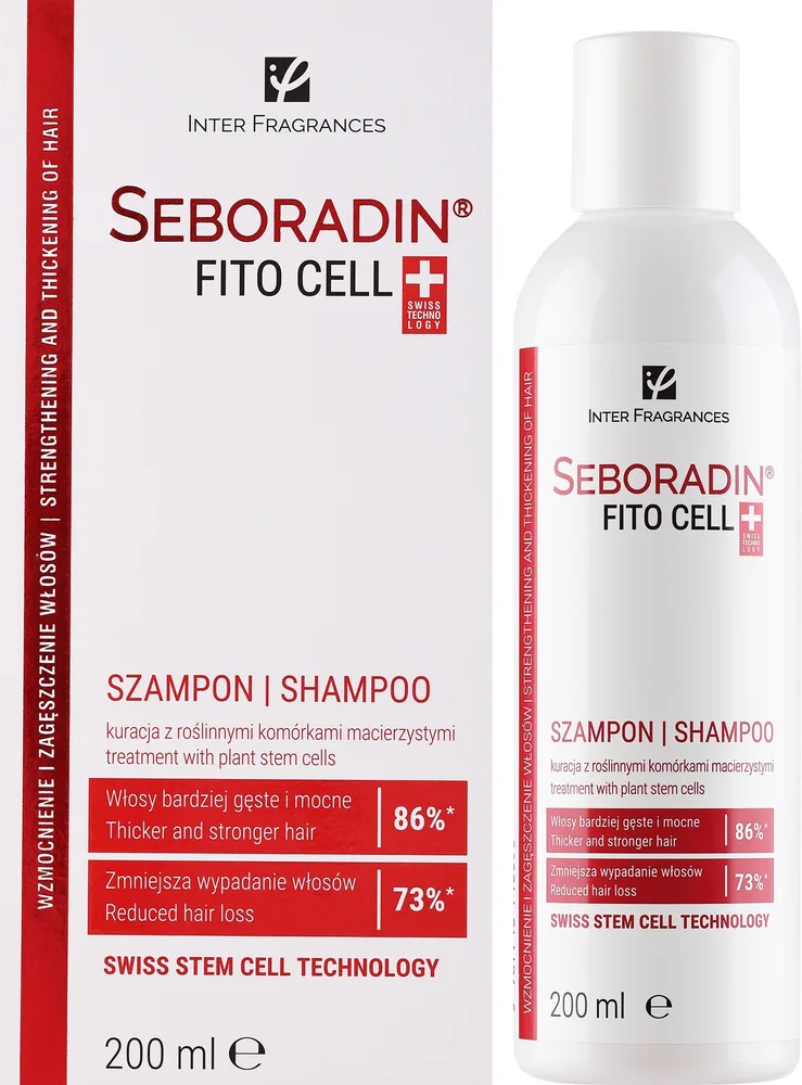 Укрепляющий шампунь Seboradin FitoCell с растительными стволовыми клетками яблока и биотином, 200 мл, Польша