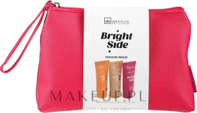 Набор для тела IDC Institute Bright Side гель для душа скраб лосьон и косметичка со сливочными ароматами 3x100 мл