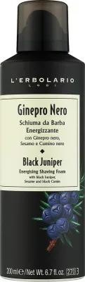Пена для бритья L'Erbolario Black Juniper Energising Shaving Foam бодрящая, с ментолом, 200 мл