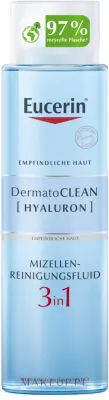 Eucerin DermatoCLEAN Hyaluron мицеллярная вода 3 в 1 для чувствительной кожи 400 мл, средство для снятия макияжа с гиалуроновой кислотой