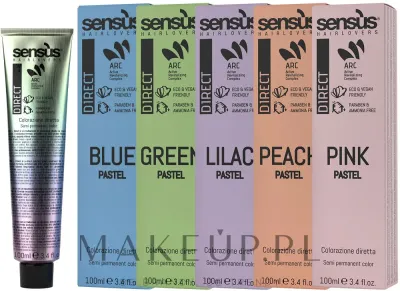 Крем-краска для волос Sensus Direct Pastel прямого действия, пастельные оттенки, 100 мл