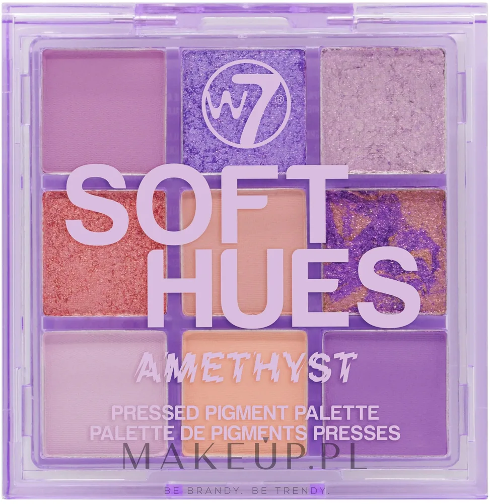Палетка теней для век W7 Soft Hues Pressed Pigment Palette 9 оттенков, оттенок Rose Quartz