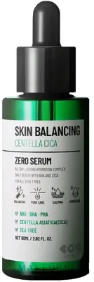 Dearboo Skin Balancing Centella Cica Zero сыворотка для лица успокаивающая с кислотами 60 мл, AHA BHA PHA, центелла, ниацинамид, для жирной кожи