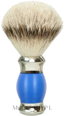 Помазок для бритья Golddachs Silver Tip Badger Polymer Handle Blue Silver, барсучий ворс, полимерная рукоять, синий с серебристым