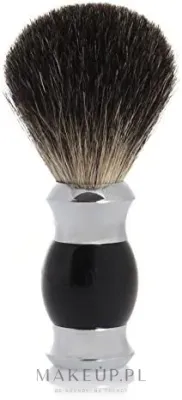 Помазок для бритья Golddachs Pure Badger Polymer Handle Black Silver, чёрный барсучий ворс, полимерная рукоять, чёрный с серебристым