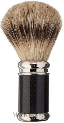 Помазок для бритья Golddachs Carbon Optic Finest Badger Shaving Brush Chrome Handle, барсучий ворс, хромированная рукоять
