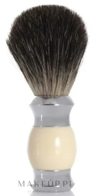 Помазок для бритья Golddachs Pure Badger Polymer Handle Beige Silver, барсучий ворс, полимерная рукоять, бежевый с серебристым