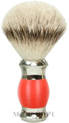 Помазок для бритья Golddachs Silver Tip Badger Polymer Handle Red Silver, барсучий ворс, полимерная рукоять, красный с серебристым