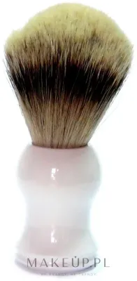 Помазок для бритья Golddachs Pure Bristle Plastic White, барсучий ворс, пластиковая рукоять, белый