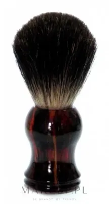Помазок для бритья Golddachs Pure Badger Plastic Tortie Havanna, барсучий ворс, пластиковая рукоять, чёрно-коричневый
