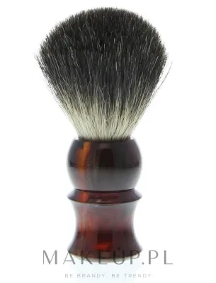 Помазок для бритья Golddachs Pure Badger Plastic Tortie Havanna, барсучий ворс, пластиковая рукоять, чёрно-коричневый, арт. C01360907